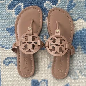 Tory Burch Leather Miller Sandal - Soft Makeup